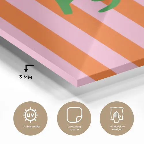 Patroon - Oranje - Fijn - Strepen plexiglas 5mm klein -sfeer2