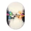 Abstract - Kleurexplosie - Landschap Wandcirkel Ovaal Forex klein -3d