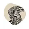 Golvend - Lijnen - Abstract - Silhouet Wandcirkel Organisch Aluminium middel -3d