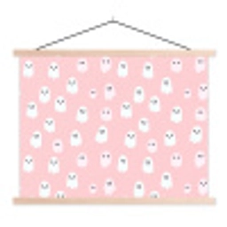 Spookjes - Patroon - Roze textielposter latten blank klein 122 -3d