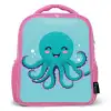 Octopus - Blauw - Gezicht Kinderrugzak - Roze middel -3d
