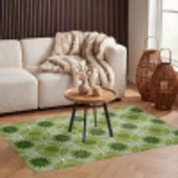 Cirkels - Patroon - Groen Vloerkleed Rechthoek klein 1091 -atmosphere_sfeer2_global