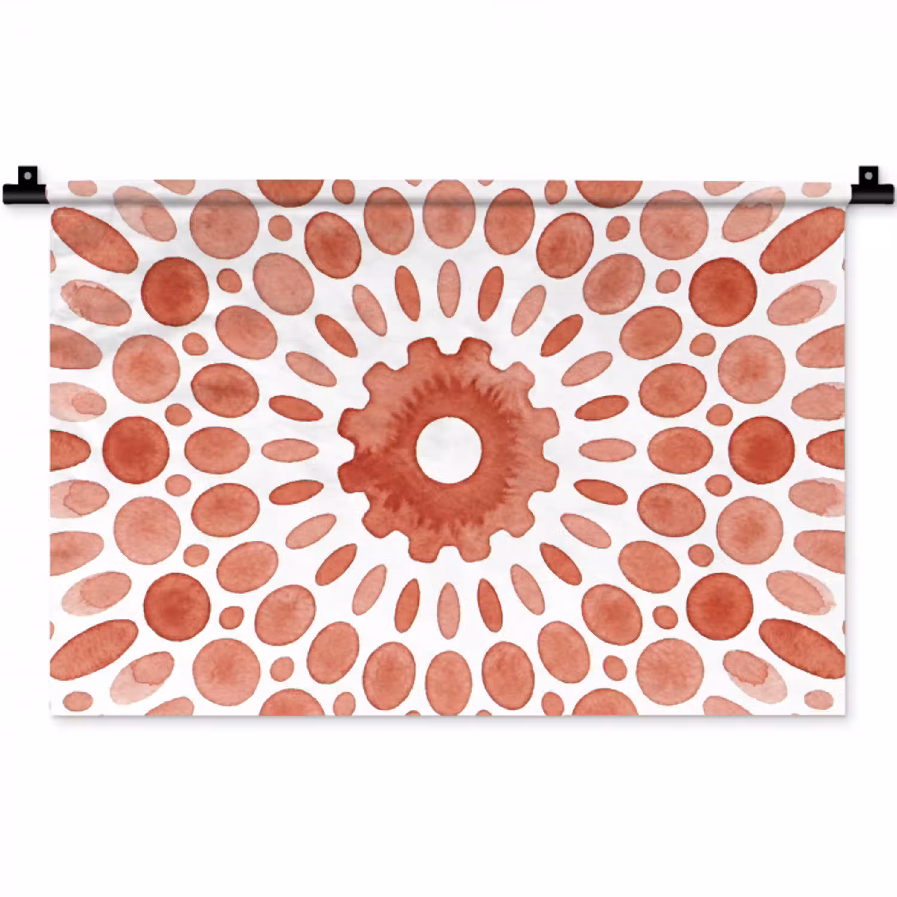 Patroon - Cirkels - Abstract - Modern - Rood Wandkleed katoen klein -zz3d