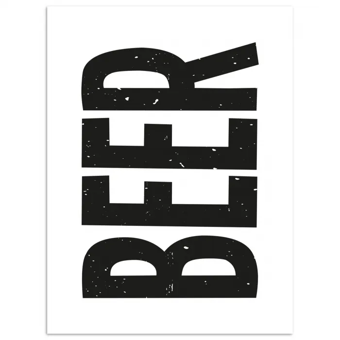 Bier - Japandi - Decoratie - Zwart poster papier klein -3d