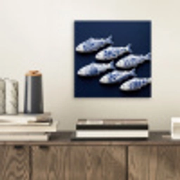 Vissen - Delfts - Blauw - Keramiek aluminium wit klein -sfeer1