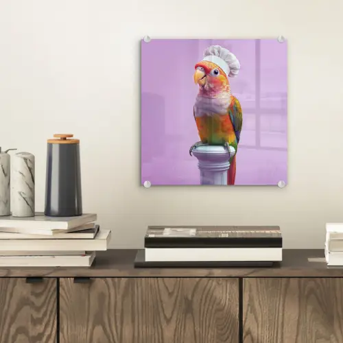 Papegaai - Koksmuts - Pilaar - Vogel plexiglas 5mm klein -sfeer1