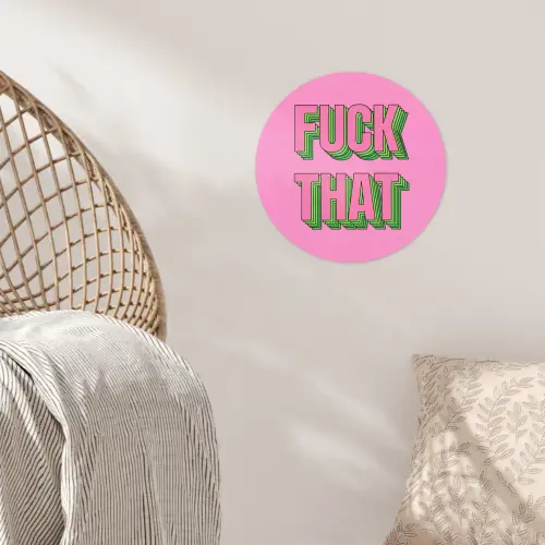 Tekst - Bold - Roze Wandcirkel behangsticker klein -sfeer4