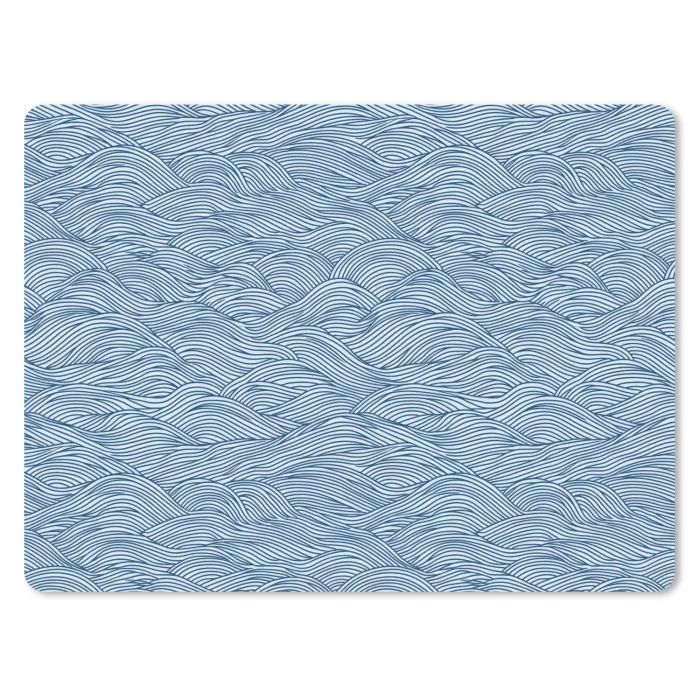 Golven - Ritmisch - Blauw muismat rubber klein 262 -3d