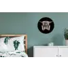 Schotse hooglander - Goud - Hoorns - Zwart wit - Koe - Dieren Wandcirkel aluminium klein -slaapkamer