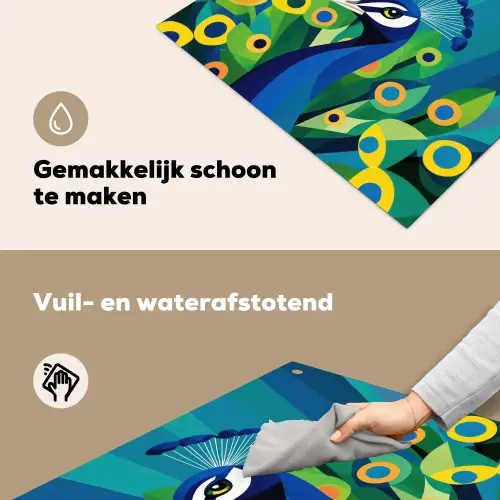 Pauw - Cirkels - Blauw Inductie beschemer met haakjes middel -ky-schoon-nl