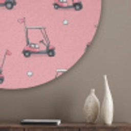 Golfkar - Retro - Roze Akoestische PET Vilt - Rond klein 838 -sfeer5_closeup