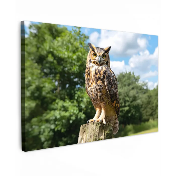 Uil - Boomstronk - Bos - Lucht canvas 2cm klein -z3d