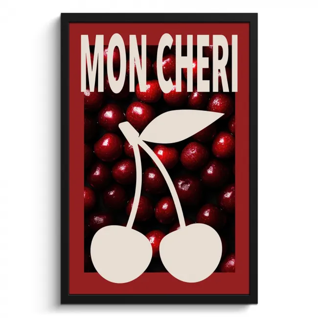 Bilder mit Rahmen - Kirschen - Illustration - Rot