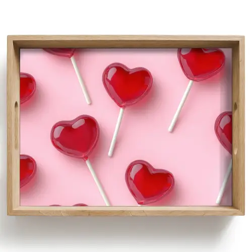 Lollies - Hartjes - Roze Dienblad Rechthoek middel -z3d_shopping