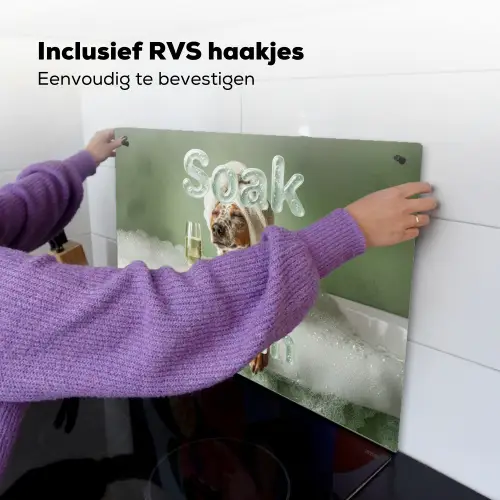Soak it all in - Hond - Bad Inductie beschemer met haakjes klein -ky-ophangen-nl