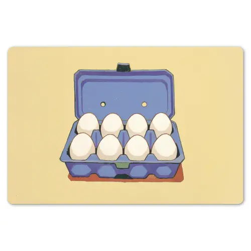 Eieren - Doos - Minimalistisch - Blauw Placemat vinyl groot -zzsfeer1_Kitchenyeah-website