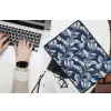 Botanisch - Patroon - Blauw laptophoes neopreen klein 279 -bureau