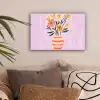 Vaas - Gestreept - Bloemen - Oranje canvas 2cm klein -sfeer1