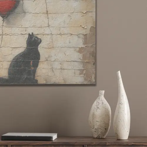 Street art - Kat - Ballon - Graffiti - Banksy PET vilt klein -sfeer6_closeup