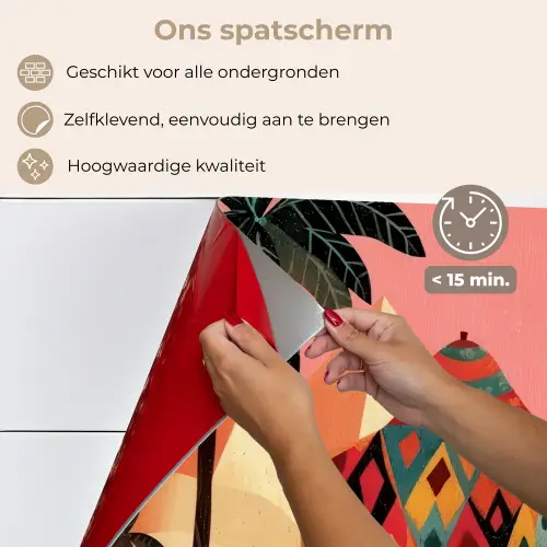 Kameel - Pyramides - Rode zon keuken achterwand spatscherm klein -spatscherm_NL