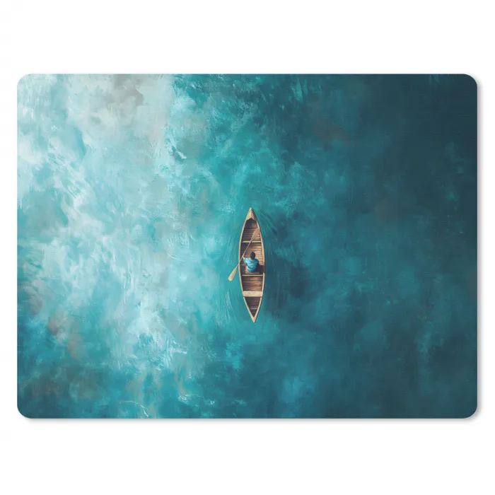 Bootje - Water - Blauw muismat rubber klein -3d