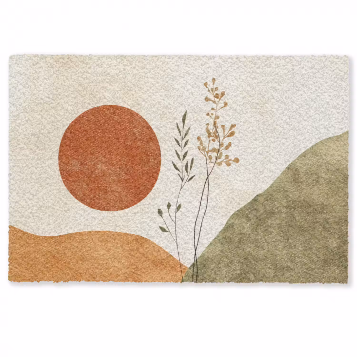 Fußmatte - Sonne - Abstrakt - Äste - Orange