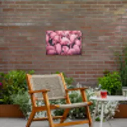 Flamingo - Roze - Dieren Tuinposter op houten frame 2 cm dik klein -sfeer3