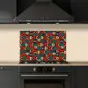 Bruin - Retro - Disco - Patroon keuken achterwand spatscherm klein 900 -sfeer1