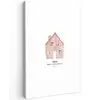 Huisje - Roze - Quote - Moeder Tuinposter op houten frame 2 cm dik middel -3d