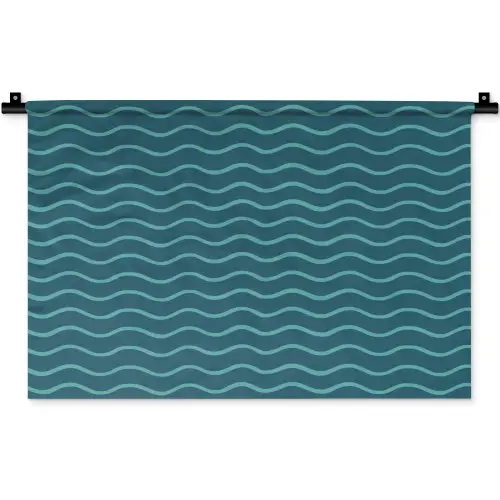 Zee - Dieren - Donkerblauw - Golf Wandkleed katoen klein 269 -zz3d