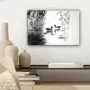 Eenden - Waterlelies - Riet - Zwart canvas 2cm klein -sfeer6
