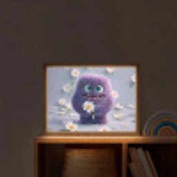 Monster - Paars - Madeliefjes Light Box met batterij (Wandlamp kind) middel -sfeer1_kind