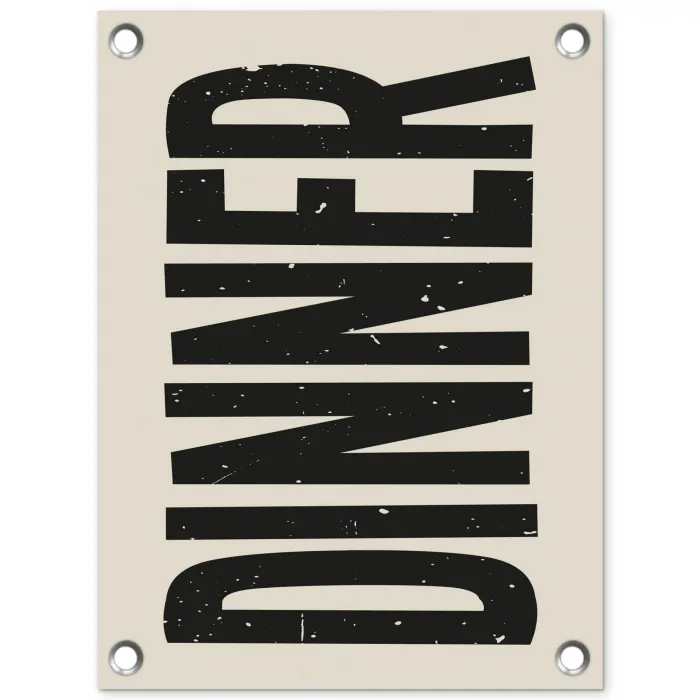 Eten - Vintage - Retro - Japandi tuinposter los doek klein -3d