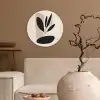 Plant - Beige - Japandi Wandcirkel kunststof plaat 5mm dik klein -sfeer1