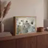 Bloemen - Planten - Grijs - Abstract Light Box met batterij (Wandlamp) middel -sfeer2