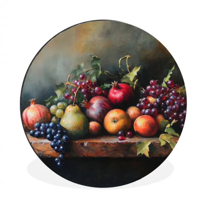 Rustiek - Stilleven - Fruit Wandcirkel aluminium klein -3d