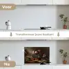 Viool - Rozen - Roze - Bloemen - Stilleven keuken achterwand spatscherm klein -voor_na_NL