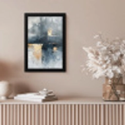 Kunst - Grijs - Goud - Abstract fotolijst zwart zonder passe partout klein -sfeer5