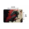 Zwarte draak - Rookwolken - Rood Placemat vinyl groot -specs