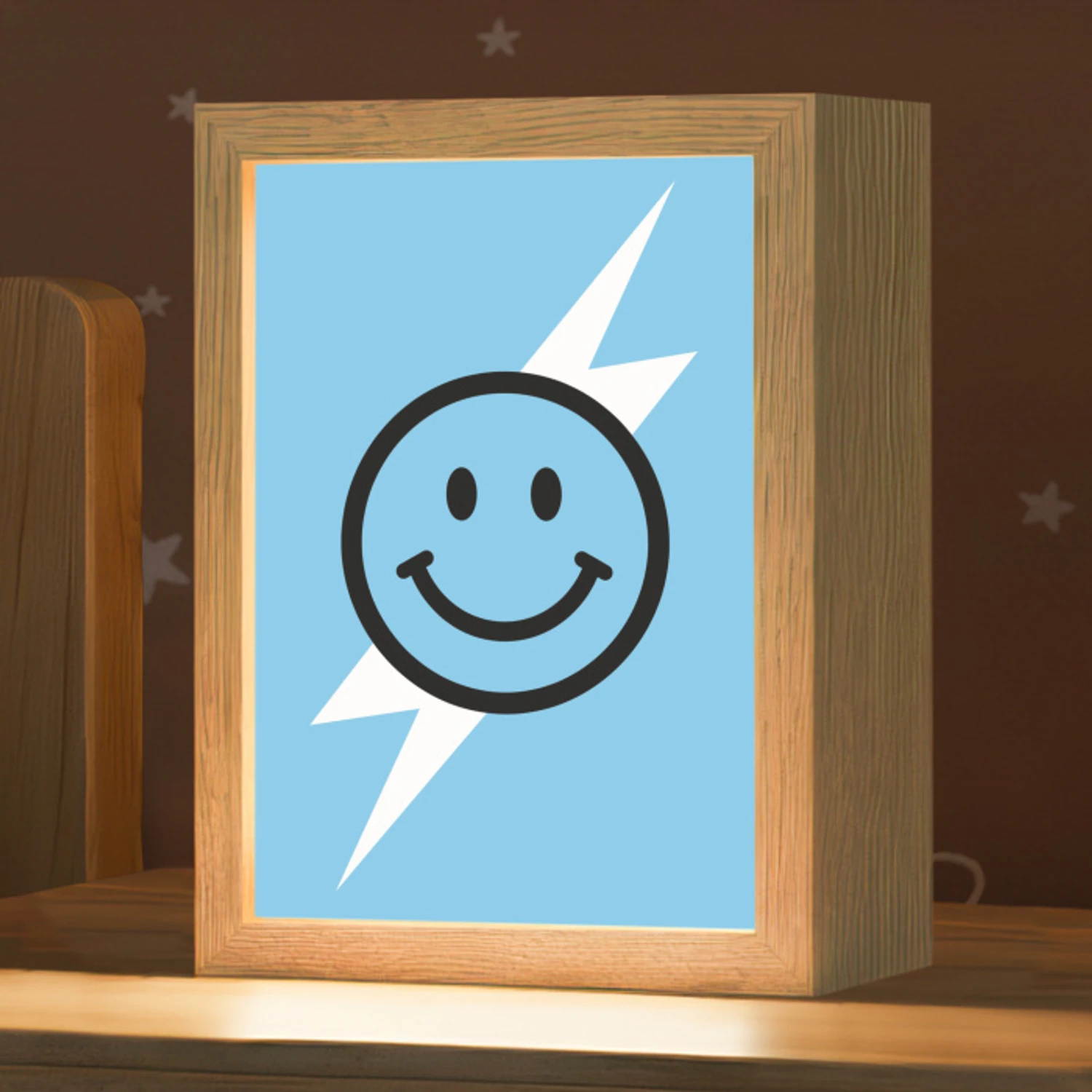 Veilleuse – Smiley - Bleu - Eclair | Éclairage décoratif | HelloDeco.fr
