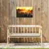 Koeien bij Zonsondergang Tuinposter op houten frame 2 cm dik klein -sfeer4
