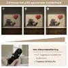 Street art - Chimpansee - Ballon - Graffiti - Banksy Style Light Box met batterij (Wandlamp) middel -USP_dimbaarNL