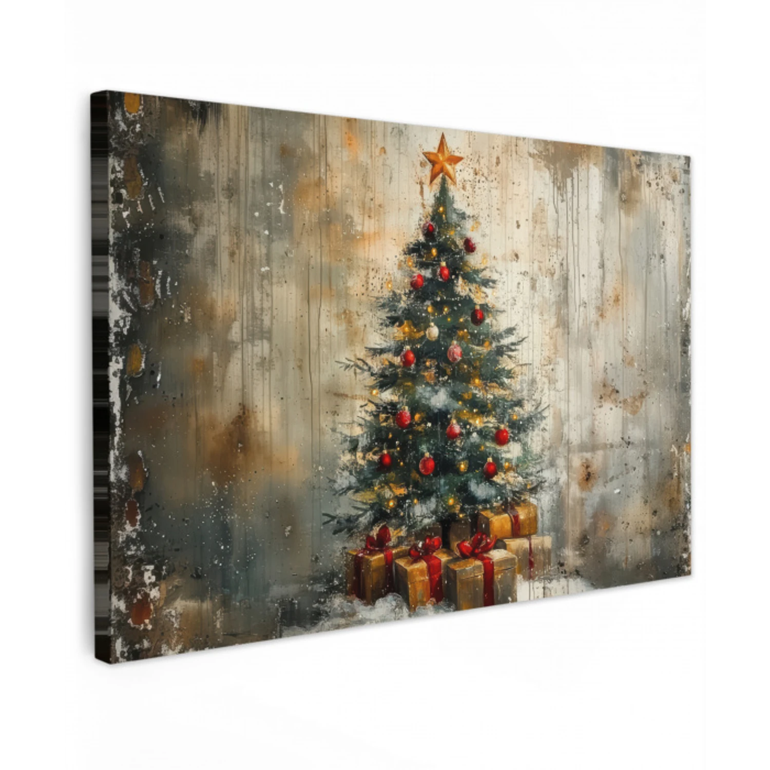 Kerstboom - Vintage - Kerst - Cadeau canvas 2cm klein -z3d
