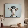 Koe - Zwart - Wit - Kok Textielframe - compleet frame klein -sfeer3