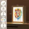 Leeuw - Verf - Kleurrijk - Wit - Dier Light Box met kabel klein -USP_NL