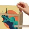 Triceratops - Cirkel - Oranje - Hoorns Light Box met kabel (Kinderlampje) klein -USP_websiteprintNL