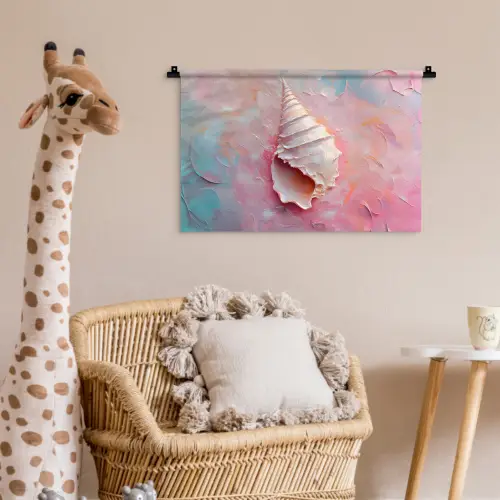 Schelp - Pastel - Pink Wandkleed katoen klein -wsfeer5_kind