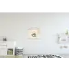 Theepot - Groen - Bloemen - Oranje textielposter latten blank klein -kinderkamer