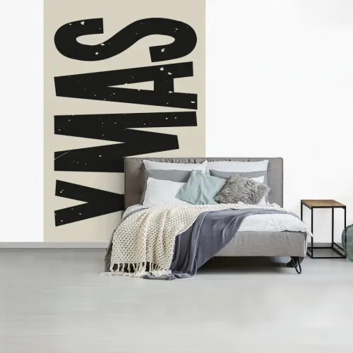 Kerst - Christmas - Japandi - Beige fotobehang vinyl groot -slaapkamer