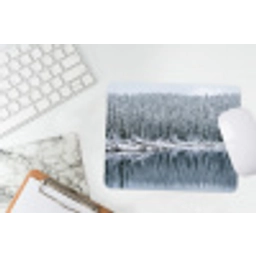 Bos - Reflectie - Meer - Winter - Serene muismat rubber klein -witbureau